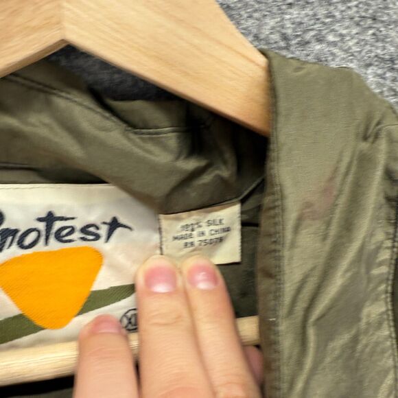 Protest Shirt Men XL Gray Button Up Silk Collared Long Sleeve Pockets Regular - Picture 4 of 7